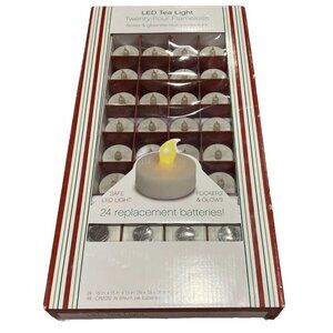 NEW 24 LED Tea Light CANDLES Flameless wedding REPLACEMENT Batteries included